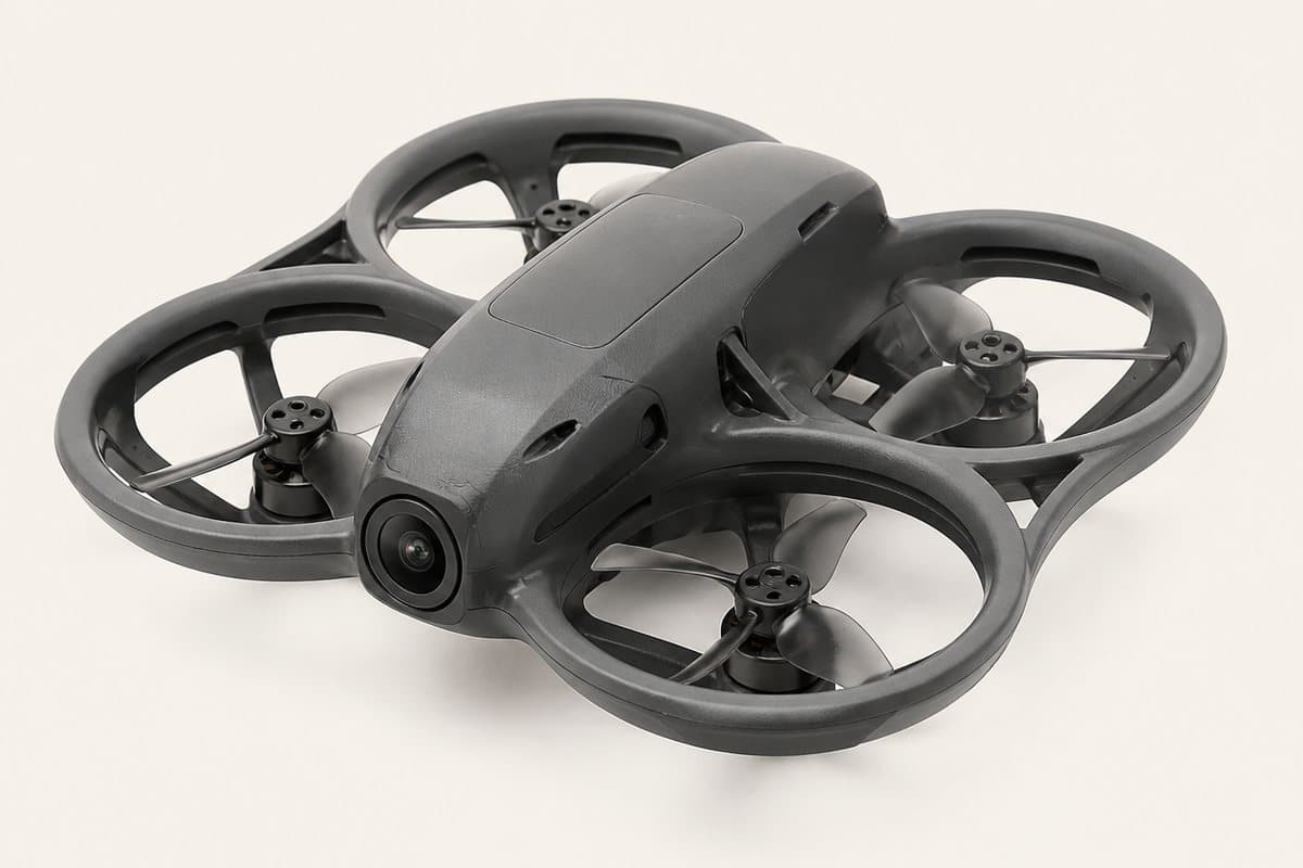 Illustration · DroneIQ (no Commons product still of Avata 1) Illustration of the original DJI Avata, ducted FPV cinewhoop